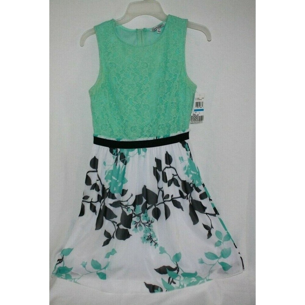 Speechless Women's Dress Size 9 Color White/Seafoam